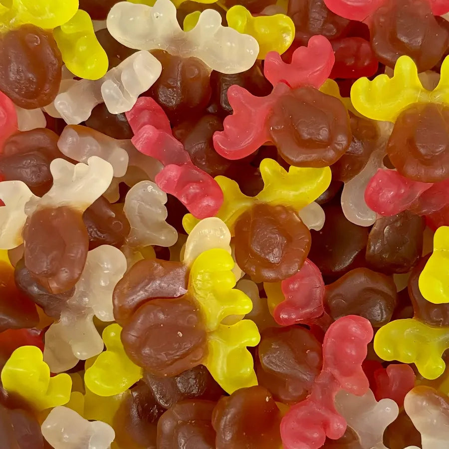 Gummy Reindeers are festive, fruity, and delightfully chewy sweets shaped like Santa's beloved reindeer. These colourful gummies bring a burst of Christmas magic to sweet bags, party bowls, stocking fillers, and winter treat mixes. With their soft texture and bright, juicy flavours, they're a seasonal favourite for kids and adults
alike.