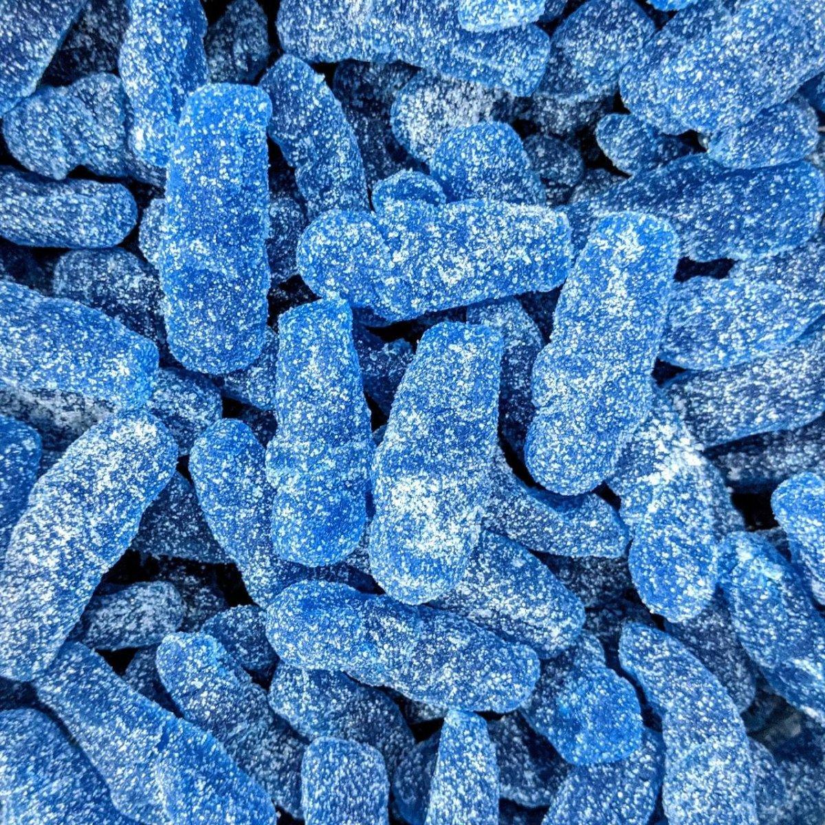 Blue Fizzy Babies gummy sweets by Gummy Galaxy in a 100-gram pack, featuring colorful, fizzy, fruity candy pieces.