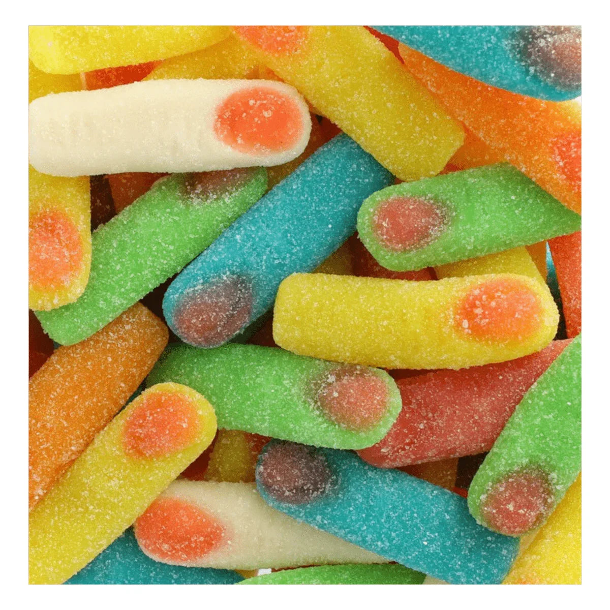 Gummy Galaxy Spooky Fizzy Fingers, 100g fizzy sweets with creepy, spooky-themed gummy fingers and fizzy texture.