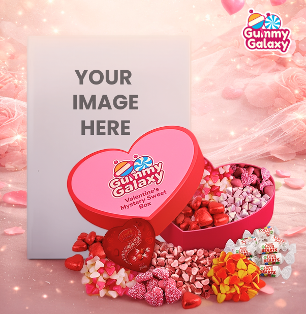 Custom Valentine’s Gift – Your Loved One Surrounded by Sweets & Chocolate