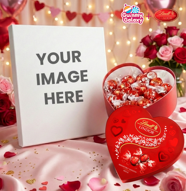 Custom Valentine’s Gift – Your Loved One Surrounded by Sweets & Chocolate