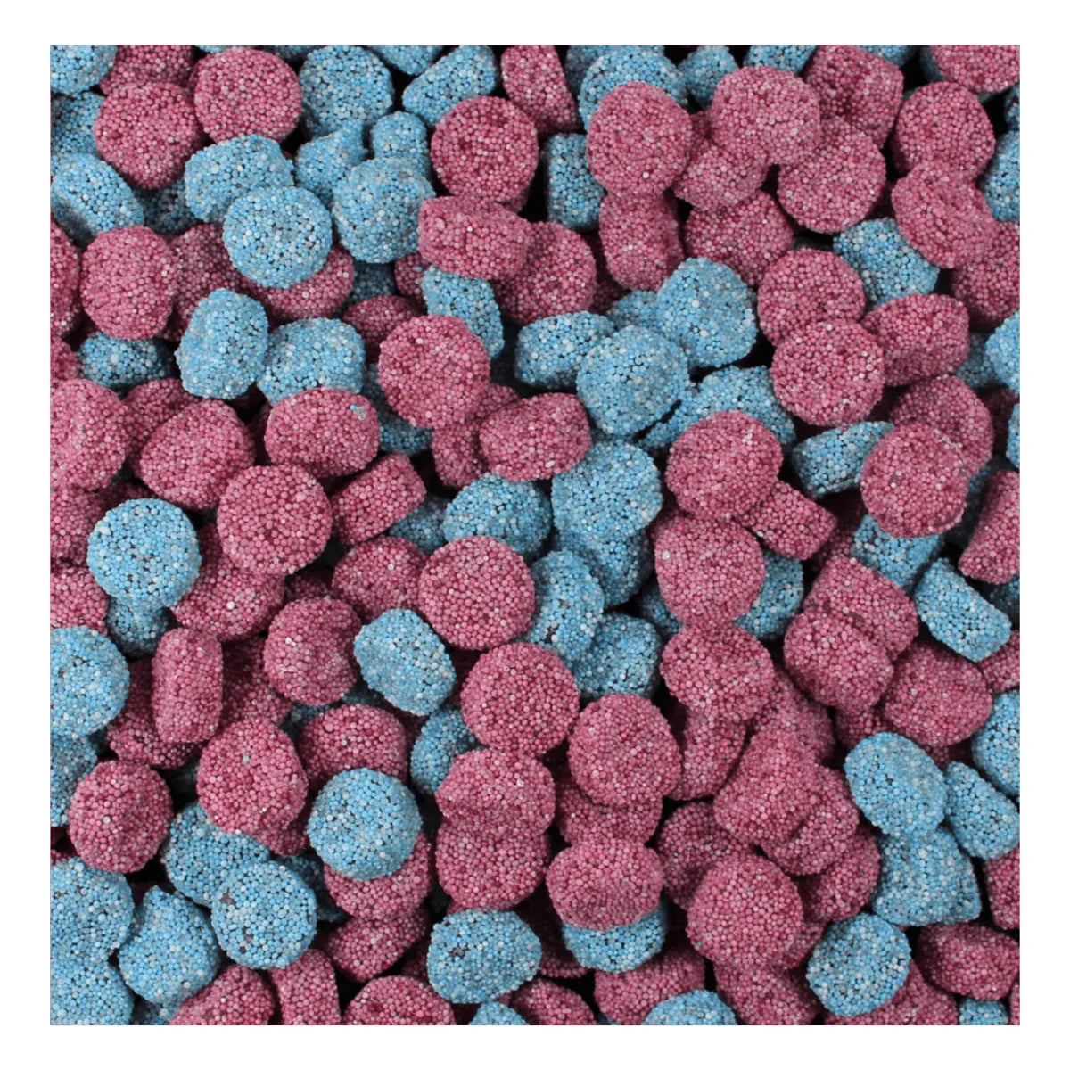 Gummy Galaxy Jelly Buttons Spogs: 100g liquorice candies with colorful, soft, button-shaped gummies on a white background.