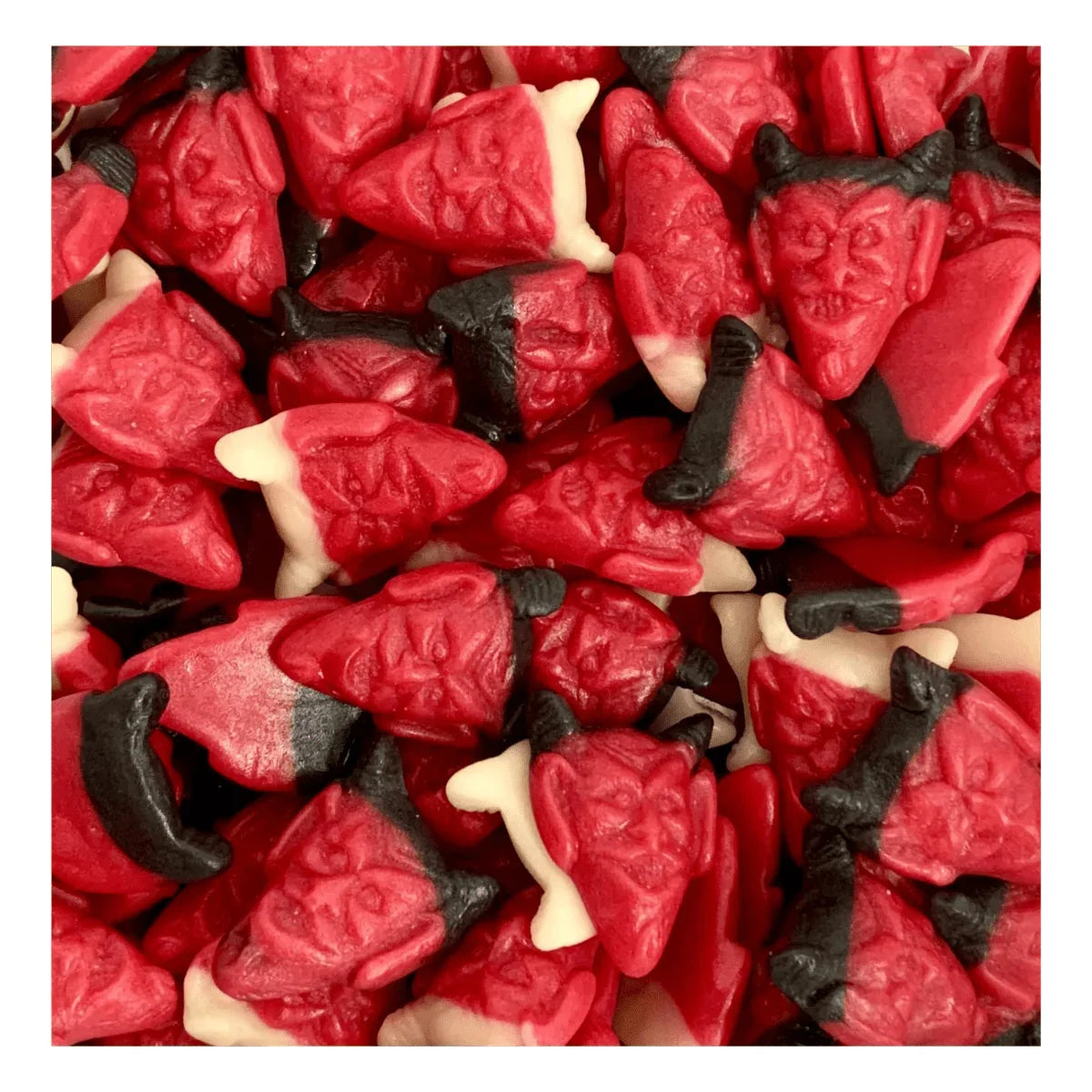 Red Devils jelly sweets from Gummy Galaxy, colorful gummy candies shaped like Red Devils in a 100-gram package.