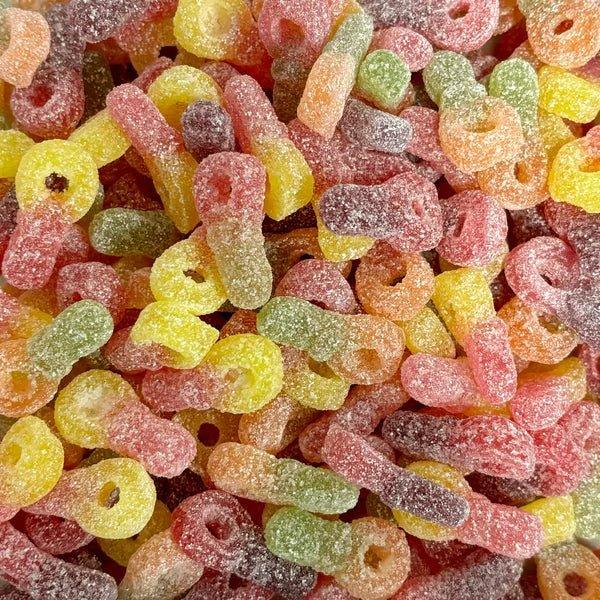 Gummy Galaxy Sour Dummies fizzy sweets in colorful gummy shapes, 100 grams, vibrant and tangy candy treat.